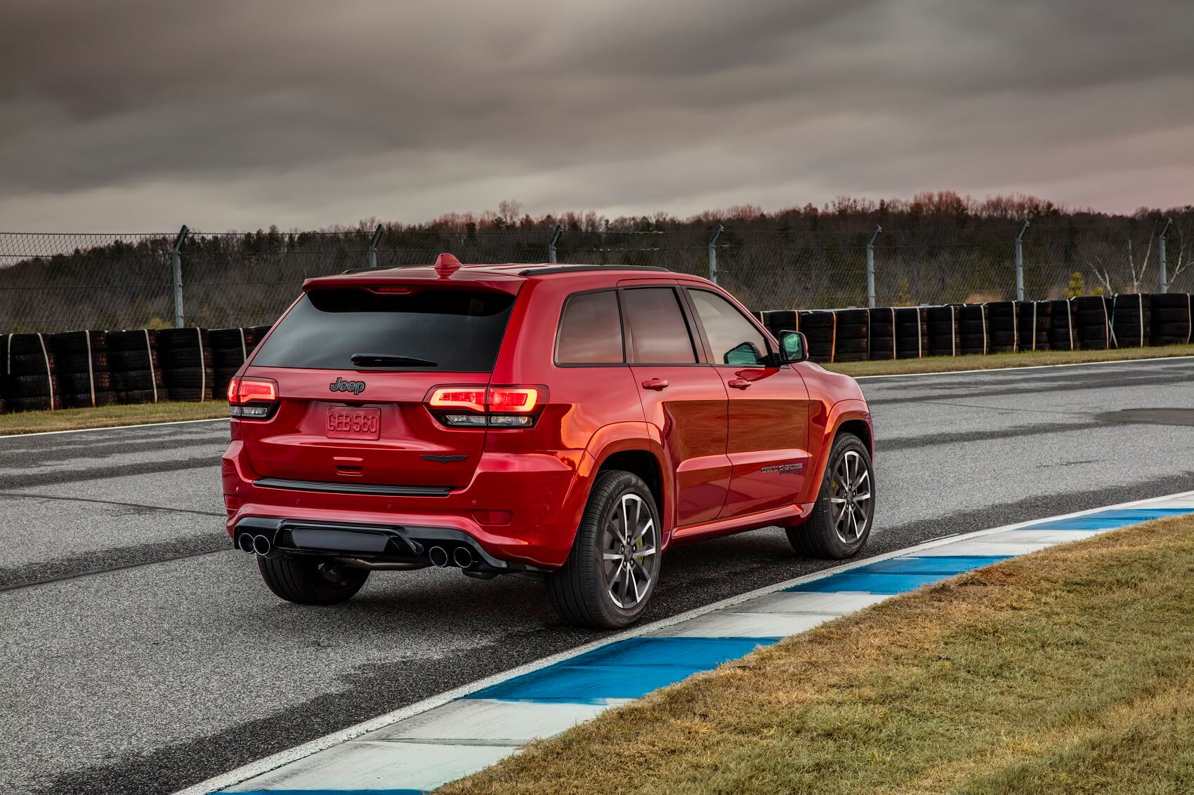 Jeep Grand Cherokee in Red on Track Rear