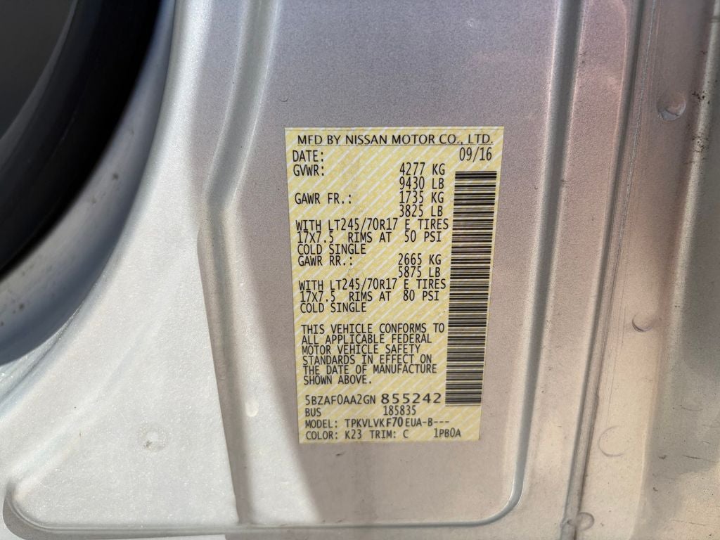 2016 Nissan NV Passenger SL