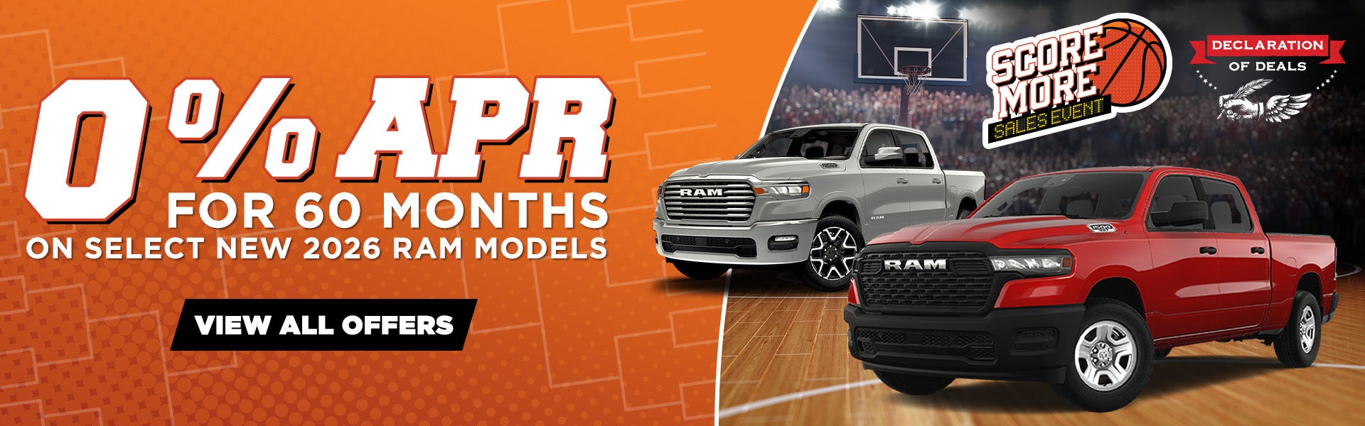 0% APR for 60 months on select new Ram models